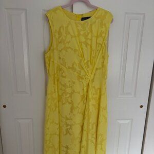 🌼 Jason Wu x ELOQUII Yellow Pleated Midi Dress – Size 18